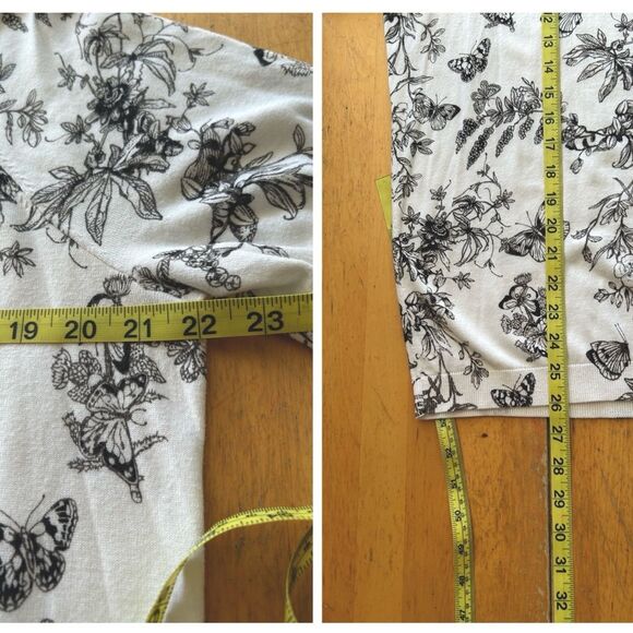 TALBOTS Elbow Sleeve Pullover Butterfly Toile Size 1X - Picture 11 of 12
